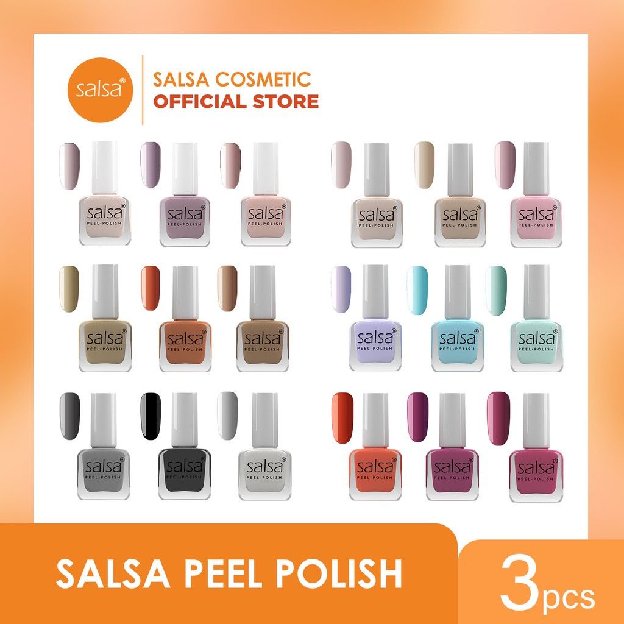 Salsa Peel Polish Kutek Halal Nail Art Off Lupas Breathable Hijab Friendly Paket Isi 3 Kaki Tangan
