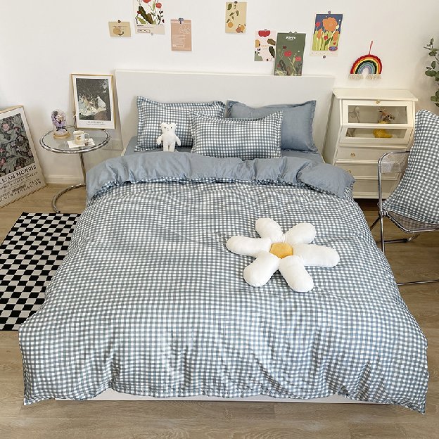 Bedcover/Selimut Motif Polyester Premium Estetika Korea Gambar Kartun Set Ukuran 120x200cm 160x200cm