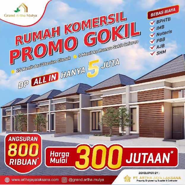 Grand Artha Mulya Rumah Tanpa Dp Cuma 5 Juta All In Di Dekat Stasiun Cisauk 