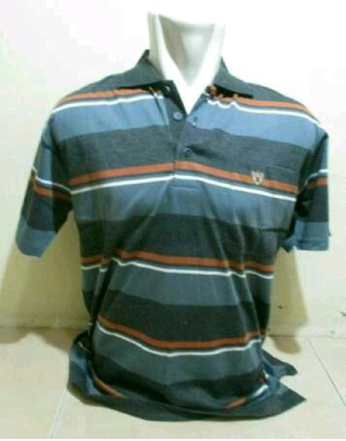 Kaos Kerah Simpel Dan Elegan Motif Garis
