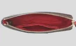 Coach Corner Zip Wristlet In Signature Canvas - Red Brown (Ch 58035)