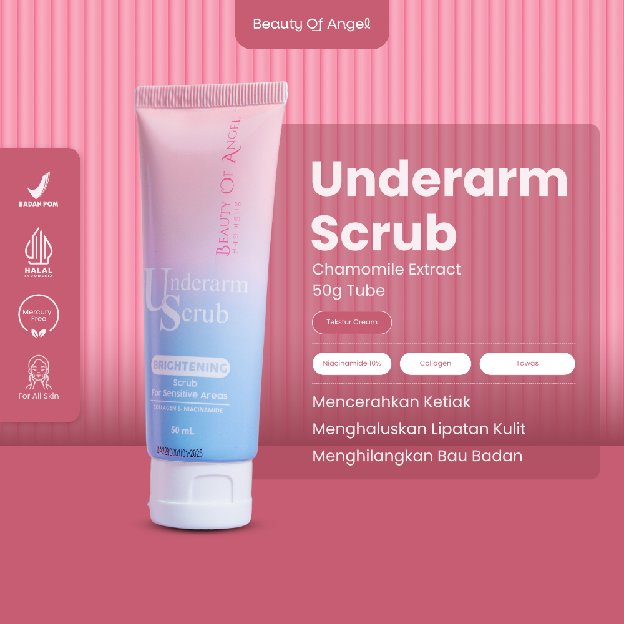 Beauty Of Angel Underarm Scrub 50gr With Niacinamide Krim Ketiak Untuk Mencerahkan & Mengangkat Sel