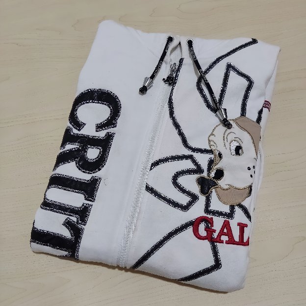 Jaket Zipper Vintage Galfy Critch Ny White Colour Original Second