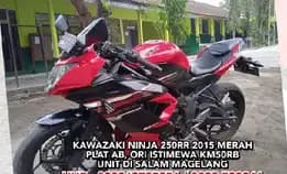 Kawazaki Ninja 250rr 2015 Merah, Plat Ab, Ori Istimewa Km50rb Unit Di Salam Magelang