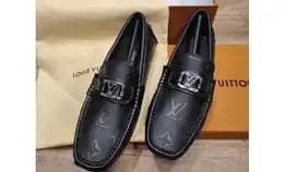 Sepatu Loafers Pria Black Monogram Louis Vuitton Lv