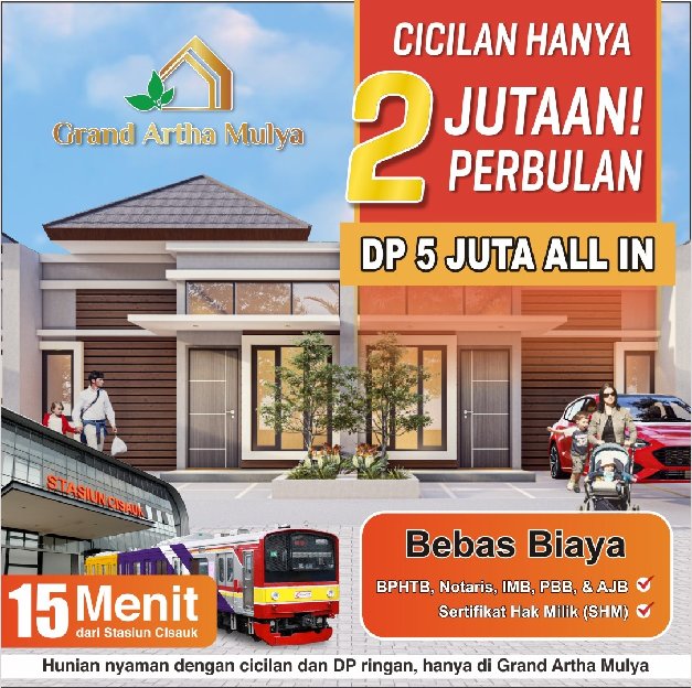 Grand Artha Mulya Rumah Tanpa Dp Dekat Stasiun Cicilan 2 Juta-An 
