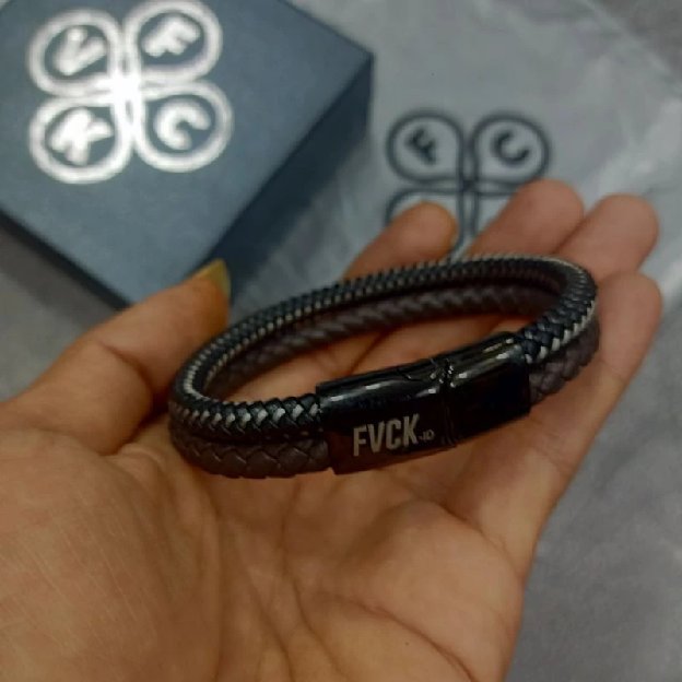 Gelang Tangan Fvck Black List Silver