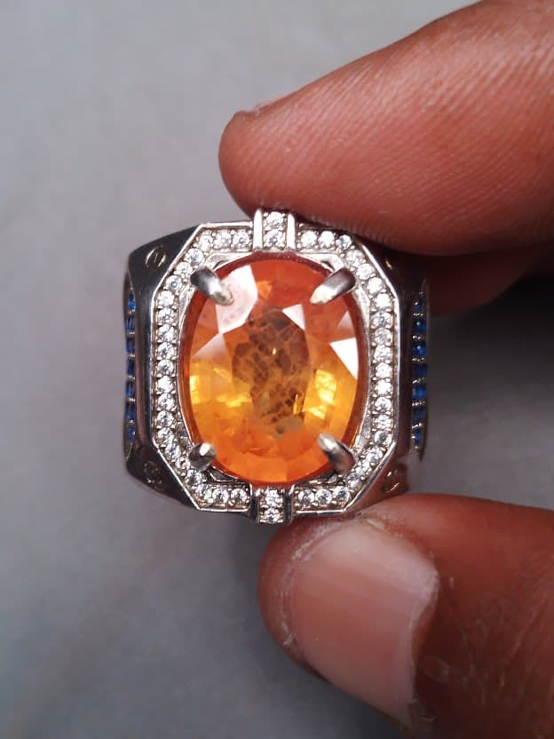Cincin Batu Orange Safir 