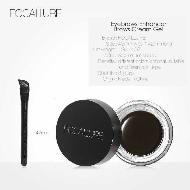 Focallure Waterproof Eyebrow Gel Alis Cream-Kosmetik Mata