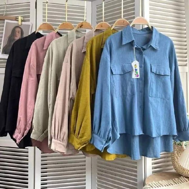 Kemeja Cewe Cringkel Premium
