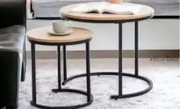 Meja Tamu Porto Set 2 Pcs Coklat Oak