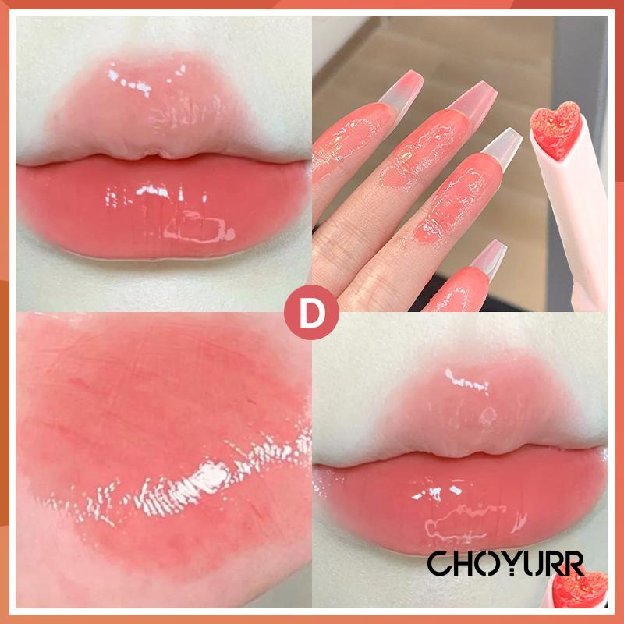 Flower Love Lipstik Moisturizing Lip Glaze Bentuk Hati Long Llasting