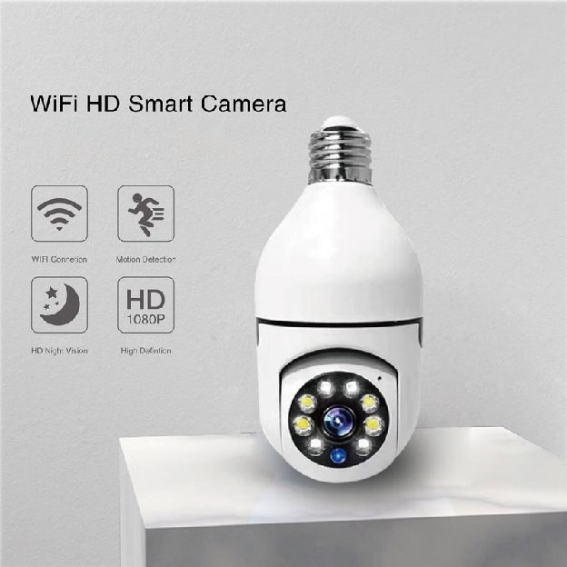 Ip Kamera Cctv Wifi Hd 8mp 360 Derajat Bentuk Lampu Bohlam V380pro
