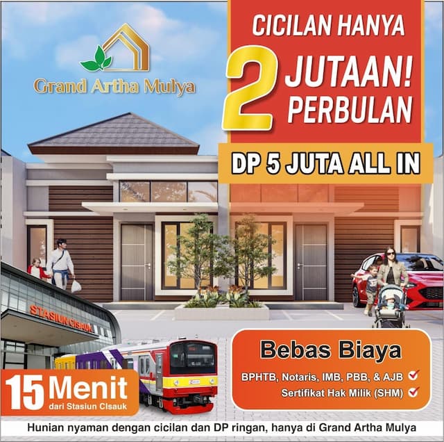 Grand Artha Mulya Rumah Komersil Tanpa Dp Dekat Stasiun