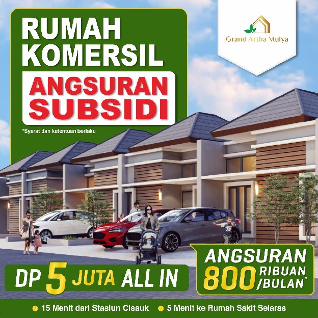 Grand Artha Mulya Rumah Komersil Dekat Stasiun Cisauk Tanpa Dp 