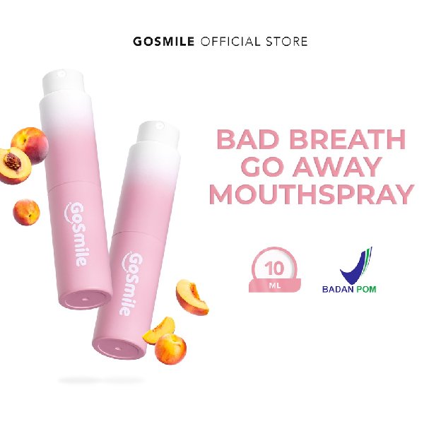 Bad Breath Go Away Mouthspray Peach - Mouth Spray Mulut Fresh Untuk Menghilangkan Bau Mulut [Bpom}