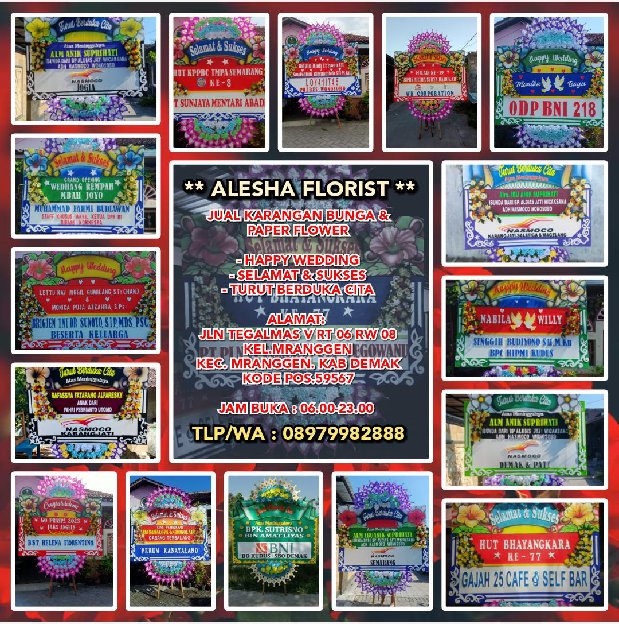 Alesha Florist: Jual Karangan Bunga & Paper Flower- Happy Wedding- Selamat & Sukses- 