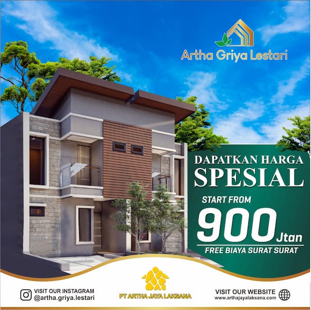 Artha Griya Lestari Rumah 2 Lantai Tanpa Dp 5 Menit Stasiun Serpong