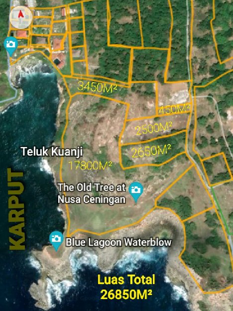 Dijual 2,685 Ha. Nusa Ceningan Nusa Lembongan Nusa Penida Klungkung
