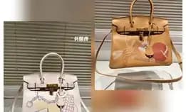 Tas Hermes Birkin Platinum Bag Cowhide Painted Women'S Fashion Style Handbag New Size 30