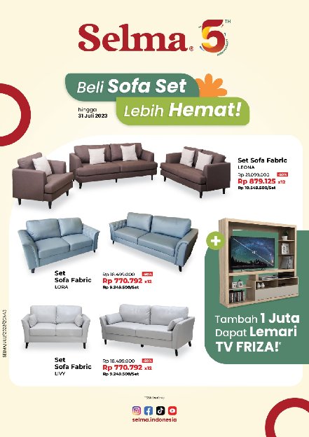 Beli Sofa Set Gratis Lemari Tv
