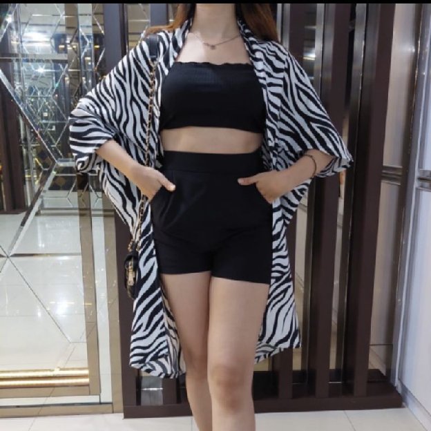 *Ff - Outer Wanita Scraf Motif Zebra* 