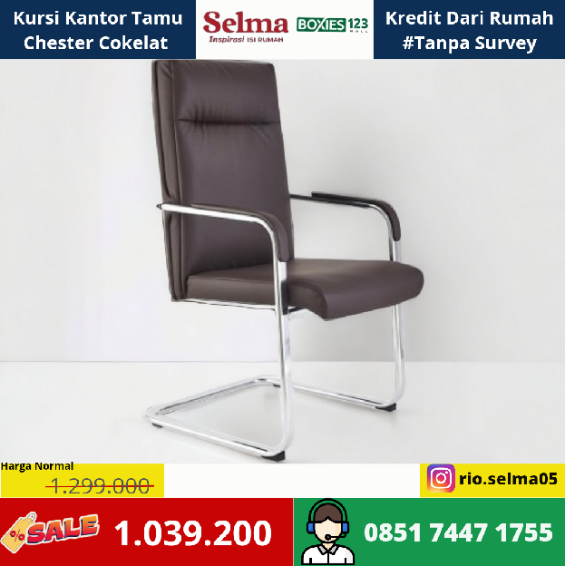 Kursi Kantor Tamu Chester Cokelat 
