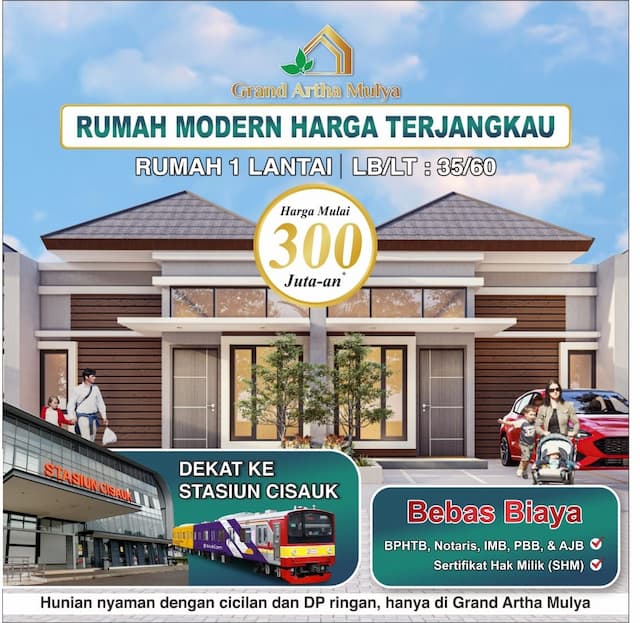 Grand Artha Mulya Rumah Komersil Tanpa Dp Akses Dekat Stasiun