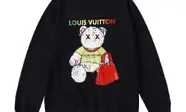 Sweater Pria Black Louis Vuitton Lv New Motif
