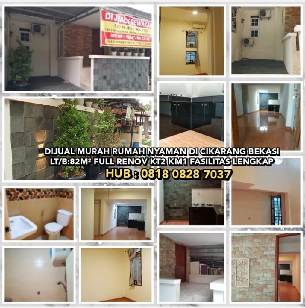 Dijual Murah Rumah Nyaman Di Cikarang Bekasi.Lt/B:82m² Full Renov Kt2 Km1 Fasilitas Lengkap