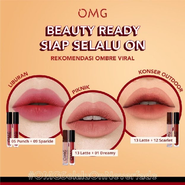 Paket Ombre Lips Omg | Lipcream Omg Ombre Coffee Edition| Lipcream Omg | Ombre Omg Lip Cream | Ombre