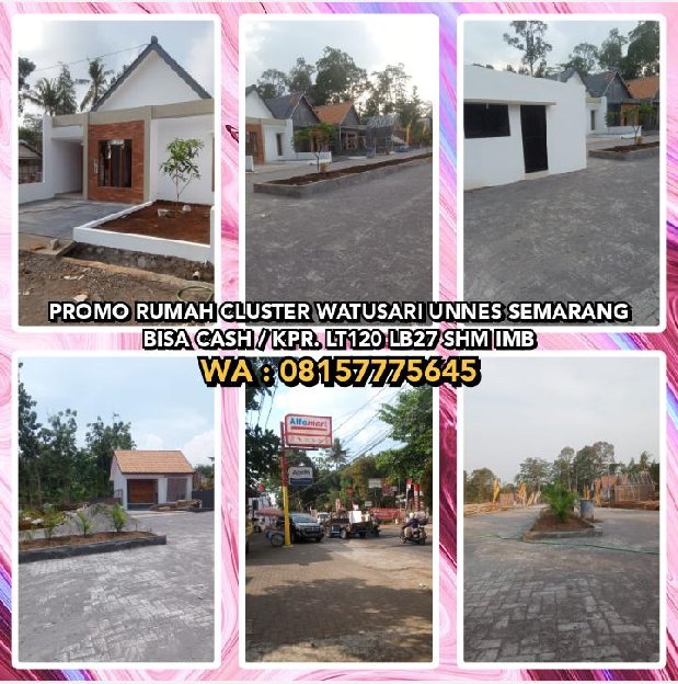 Dijual Rumah Cluster Di Watusari Unnes Semarang. Bisa Cash / Kpr.Lt120 Lb27 Shm Imb.Wa: 08157775645*