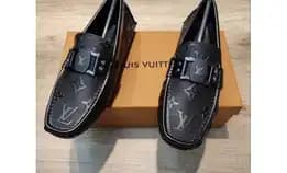 Sepatu Loafers Pria Black Monogram Louis Vuitton Lv