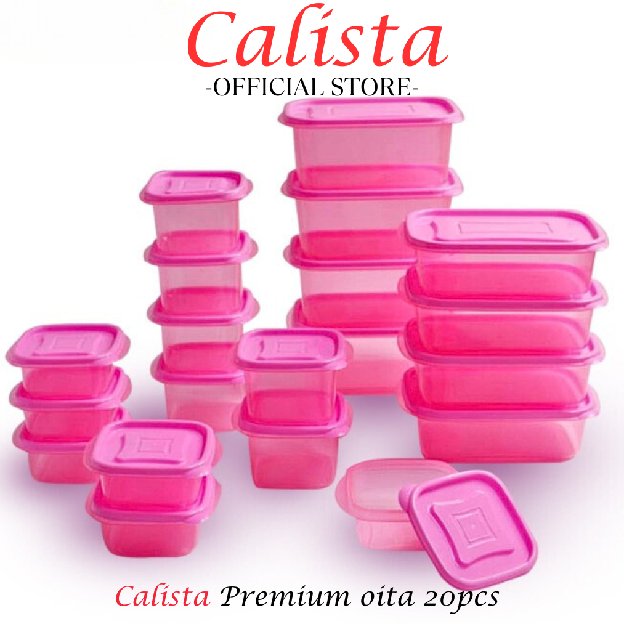 [ Calista ] Food Container Toples Plastik Calista Oita Set Isi 20pcs Tempat Penyimpanan Makanan Di K
