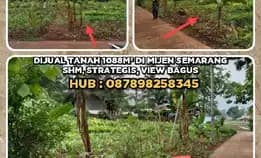 Dijual Tanah 1088m² Di Mijen Semarang.Shm, Strategis, View Bagus.H: 087898258345>