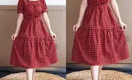 Dress Katun Kotak Kimiko