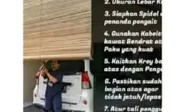Tiray Bambu Kerey Sawit Outdor Ukuran 2mx2m Plus Tali Penggulung