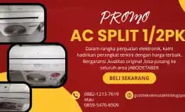 Promo Ac Split 1/2pk Plus Pasang Terima Dingin Dan Beres Serta Bergaransi Isi Freon Full