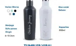 Tumbler Custom Viral Stainless Laser Grafir Souvenir/Promosi Murah Cetak Nama/Logo/Karakter