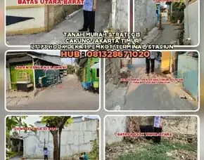 Tanah Murah Strategis Di Cakung Jakarta Timur.Lt173 Hook Dekat Pemkot/Terminal/Stasiun