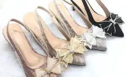 Sandal Pesta Hak 5 Cm Elegan Dengan Pita Kupu Kupu Series Purple Shoes