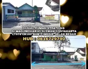 Rumah Dijual : Rumah Strategis Di Maguwoharjo Sleman Yogyakarta. Lt978 Lb100 Shm Pinggir Jalan Besar