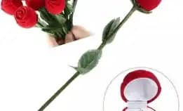Kotak Cincin Kotak Box Cincin Bunga Mawar Beludru Murah