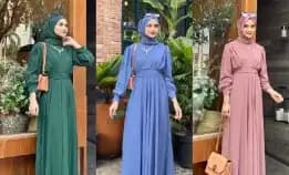 Theresa Dress Full Furing _ Gamis Terbaru / Gamis Ceruty / Gamis Syari / Gamis Polos