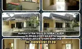 Rumah Strategis Di Area Tajem Sleman Yogyakarta.Lt105,6 Lb72 Kt2 Km1 Shm-Imbh: 08990913139>> 
