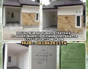 Rumah Dijual : Dijual Rumah Di Josari Ngaglik Sleman Yogyakarta.Lt77 Lb70 Kt3 Km1.H: 08164261174