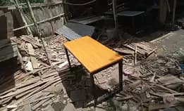 Meja Komputer, Meja Kantor Kaki Kotak Panjang 140cm 
