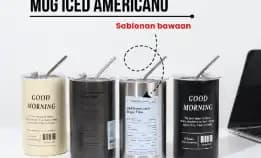Tumbler Stainless Steel 600ml Cangkir Kopi Thermos Vacuum Botol Minum Es Kopi Americano Estetik Eleg