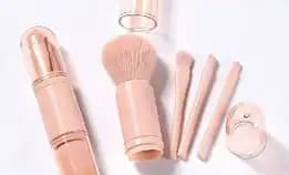 Kuas Make Up Set Make Up 4in1 Brush Portable Kosmetik Brush Travel Kuas Make Up