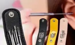 Pembersih Telinga Korek Kuping Ear Wax Picker 1 Set Isi 6 Pcs Korek Kuping Stainless